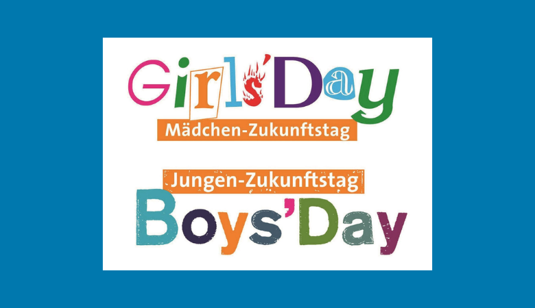 Die Logos vom Girls und Boys Day mit der Unterschrift Mädchen-Zukunftstag und Jungen-Zukunftstag.